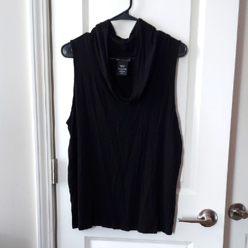 Metaphor Black Sleeveless Turtleneck Tank Top Xl